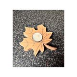Akçaağaç Yaprağı Tasarımlı Dekoratif Tealight Mumluk Turuncu
