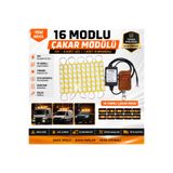 AKÇAKAYA 12V 16 Modlu Çakar LED Modül Seti – 8 LED + Uzaktan Kumandalı