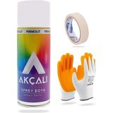 Akçalı Floresan Kırmızı Sprey Boya 400 ml ve Eldiven+ Kağıt Bant - 1 Adet