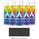 Akçalı Sprey Düz Renkler - Siyah Soba Boyası 926 (Isıya Dayanıklı) 400ML