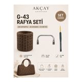 Akçay Aksesuar Çanta Yapım Seti Rafya Kağıt İp Burs ve Yuvarlak Sap Tığ