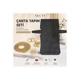 Akçay Aksesuar Siyah Plastik Kanvas Çanta Set