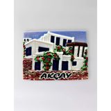 Akçay Polyester Kabartmalı Magnet 7,5 X 5,5 Cm Dekoratif Hediyelik Buzdolabı Süsü (Kod:1597)