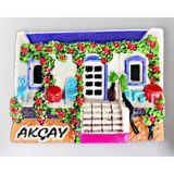 Akçay Polyester Kabartmalı Magnet 7X5cm Dekoratif Hediyelik Buzdolabı Süsü (Kod:1443)