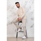 Akçaylar Boğazlı Slimfit Erkek Triko Kazak - 2XL - Krem