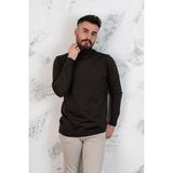 Akçaylar Boğazlı Slimfit Erkek Triko Kazak - Kahverengi