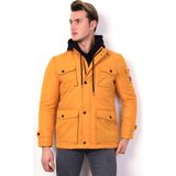 Akçaylar Dik Yaka Cep Kapaklı Regular Fit Fermuarlı Erkek Kapitone Mont - Sarı - 3XL