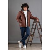Akçaylar Kapşonlu Regular Fit Erkek Şişme Mont - 56 - Kiremit