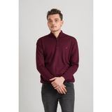 Akçaylar Regular Fit Yarım Balıkçı Fermuarlı Akrilik Viskon Karışımlı Erkek Triko Kazak - 2XL - Bordo