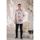 Akçaylar Slimfit Astarlı Baharlık Kemerli Erkek Trençkot - 58 - Taş