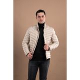 Akçaylar Slimfit Dik Yaka Fermuarlı Erkek Puffer Mont - 50 - Krem