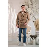 Akçaylar Slimfit Kemerli Erkek Trençkot Kahverengi Astarlı Polyester Model - 58