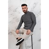 Akçaylar Slimfit Yarım Balıkçı Erkek Triko Spor Kazak - Gri