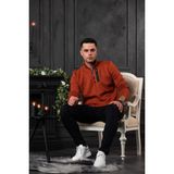 Akçaylar Slimfit Yarım Balıkçı Fermuar Detaylı Erkek Triko Kazak - Kiremit
