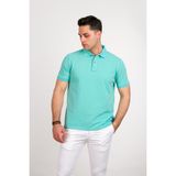 Akçaylar Taş Yıkama Regular Fit Lacost Kumaş Polo Yaka Pamuklu Erkek T-Shirt - XXL - Su Yeşili
