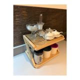akçehome Lüks Mutfak Tezgah Rafı 38x27x25, Estetik Raf, Çok Kullanışlı Raf, Baharatlık, Bardaklık