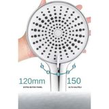 AKD Geniş Kafalı 5 Fonksiyonlu Duş Başlığı Krom Ergonomik Tasarım ve Kaliteli Malzeme ile