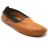 Akdam Erkek Kapalı Deri Terlik Antik Tan Geleneksel Babouche Ev Ayakkabıları Yalınayak Moccasin, Antik Tan, 9.5