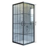 Akdemir yapı market Yükseklik 190 cm 120x120 cm Kare 5 mm Orta Buzlu Siyah Karolaj Cam Durul Duşakabin
