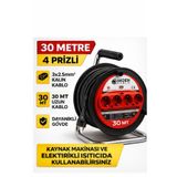 AKDEN Kablo 30 Metre 3x2,5mm Makaralı Uzatma Kablosu Tam Kesit Kaynak Makinası Kullanıma Uygundur