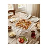 AKDEN STORE El İşçiliği Kesme Dekor Sunum Kasesi / Kare El Yapımı Borcam Kase