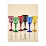 AKDEN STORE El Kesmesi Kristal Dekor 6 'lı Lüks Kadeh / Su Bardağı 270CC