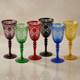 Akden Store El Kesmesi Kristal Dekor 6'lı Premium Kadeh/bardak - Renkli
