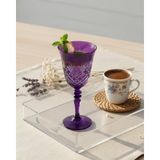 Akden Store Kesme Kristal Renkli Kadeh, Su Bardağı 270CC - Mor