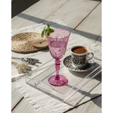 Akden Store Kesme Kristal Renkli Kadeh, Su Bardağı 270CC - Pembe