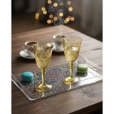Akden Store Kesme Kristal Renkli Kadeh, Su Bardağı 270CC - Sarı