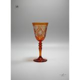 Akden Store Kristal Dekor Akça Serisi Modern Ayaklı Kadeh 270 cc - Turuncu