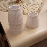 Akdeniz 1 ADET MAŞALI 14 * 9 PİLELİ EL YAPIMI APLİK,AVİZE ŞAPKASI BEYAZ