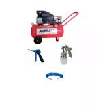 Akdeniz 2 Hp 50 Lt Hava Kompresörü 8 Bar+Hava Tabancası+1.8Mm Boya Tabancası+5X8mm Hava Hortumu 15Mt İçli Dışlı Stoper+Dişi Rekor