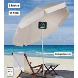 Akdeniz 2 Mt. Plaj Şemsiyesi, Eğilebilir, Katlanır, Krem - Çok Renkli