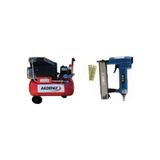 Akdeniz 24 Lt. Yağlı Hava Kompresörü+Nail 625-C3 06MM Havalı Pin Çivi Tabancası