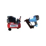 Akdeniz 24 Lt. Yağlı Hava Kompresörü+Nail F50/9040 Kombine Zımba ve Brad Çivi Tabancası