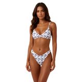 Akdeniz Dalga Köpüğü ve Kılıç Balığı Desenli Premium Üçgen Bikini Üstü