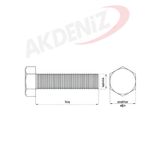 Akdeniz DIN933 M6*65 Mm Galv. Kaplamalı Cıvata 2000 Adet