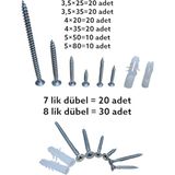 Akdeniz Vida Dübel Seti 150 Parça - 150 Adet