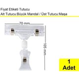Akdenizpos Etiket Tutucu / Maşalı / Büyük Mandal / Şeffaf / 70X105 mm / 1 Adet