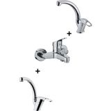 Akdoğan Yapı Ve Hırdavat 3 Lü Batarya Seti Okyanus Batarya Seti Lavabo, Eviye (Mutfak) , Banyo, Takım, 3 Lü Set