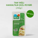 Akdu Peynir Tam Yağlı Taze Çeçil Tel Peyniri 250 gr - %100 İnek Sütünden, Az Tuzlu, Lif Lif Uzayan Peynir