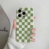 Akeivare iPhone 12 için Kılıf Sevimli Dama Tahtası Damalı Desen Trendy Slim Fit TPU Silikon Estetik Kadın Kız Darbeye Dayanıklı Tam Kamera Koruma Kapağı - Yeşil