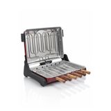 Akel Ab670 1200w Kırmızı Elektrikli Izgara, Kokusuz & Dumansız Mangal, Barbekü, 6 Krom-nikel Kaplama Şiş