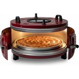 Akel AF130L 25 Litre Orta Boy Yuvarlak Davul Fırın, İç Aydınlatmalı, Termostatlı, Üst & Ön Gözetleme Camlı, 1 Tepsi - Bordo