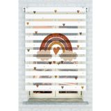akel collection Çocuk Odası - Renkli Sevimli Gökkuşağı ve Yıldızlar Baskılı Zebra Perde