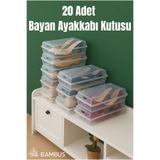 akel home 20’li Şeffaf Ayakkabı Saklama/Düzenleme Kutusu