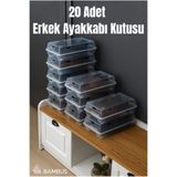 akel home 20’li Şeffaf Erkek Ayakkabı Saklama/Düzenleme Kutusu