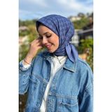 Aker 95 X95 Elegance Monogram Eşarp - 1090500-932 - Mavi
