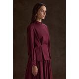 Aker Büzgülü Kloş Cotton Etek - Bordo